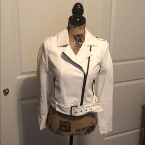 Nwt! White faux leather jacket